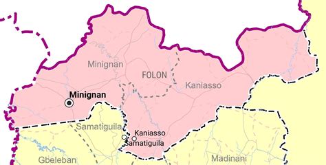 Carte de la région du Folon