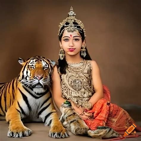 Indian Princess With A Tiger On Craiyon