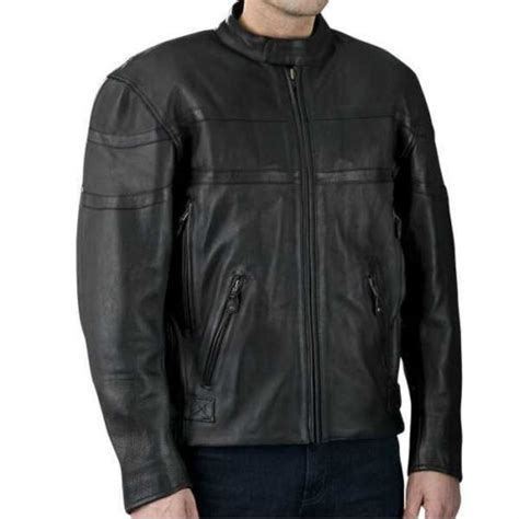 Milwaukee 2122 Mens Vented 1 4mm Black Naked Cowhide Leather Motorcycle