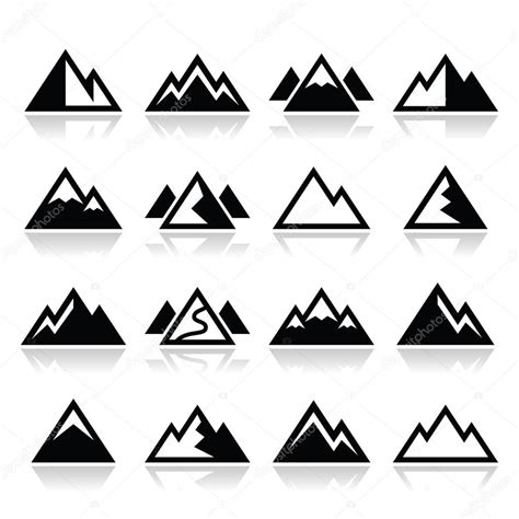 Mountain vector icons set ⬇ Vector Image by © RedKoala | Vector Stock ...