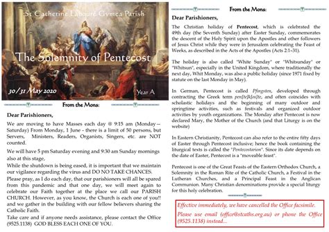 The Solemnity Of Pentecost Handout Docslib