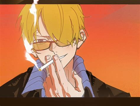 Safebooru 1boy Black Jacket Blonde Hair Blue Shirt Cigarette Close Up Closed Eyes Collared