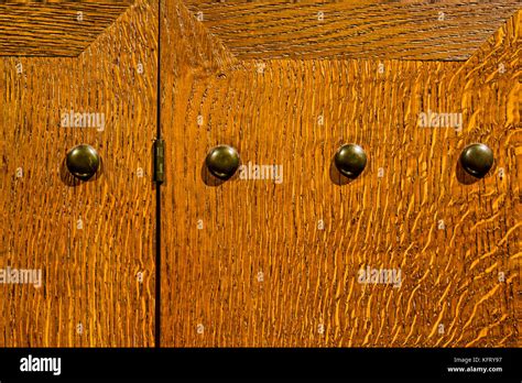 Antique Wooden cupboard showing wood grain texture and handles Stock ...