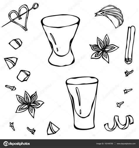 Shot Glass Sketch Hand Drawn Vector Illustraition Stock Vector Image