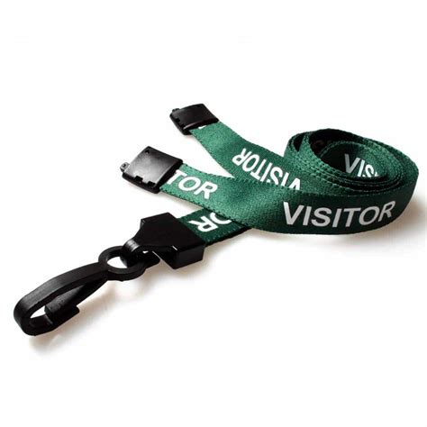 Green Visitor Lanyards With Plastic J Clip 100 Pack ALG ID Cards