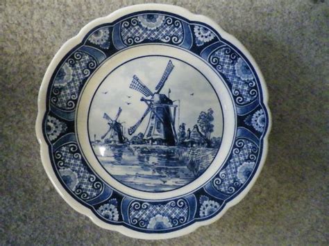 Bord Delfts Blauw Molen Tulips In Vase Blue And White China Delft