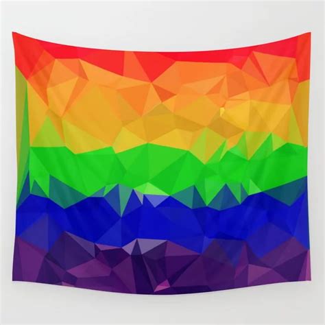 Geometric Gay Pride Wall Tapestry Tapestry Wall Tapestry Society 6