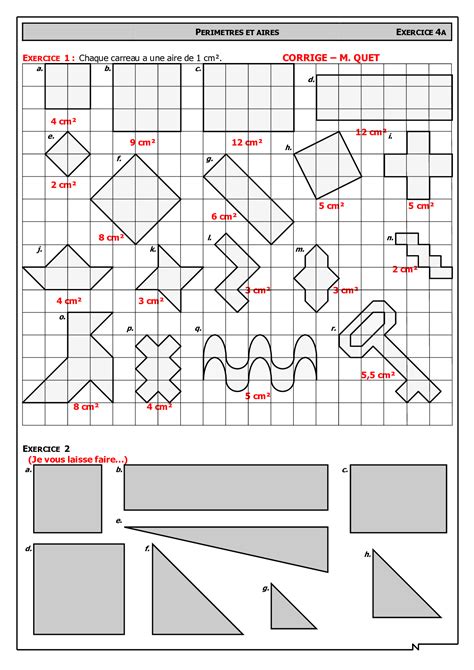 Calcul D Aires Corrig D Exercices Alloschool