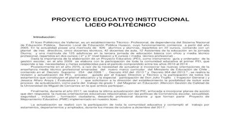 Proyecto Educativo Institucional Liceo PolitÉcnicopolitecnicovallenar