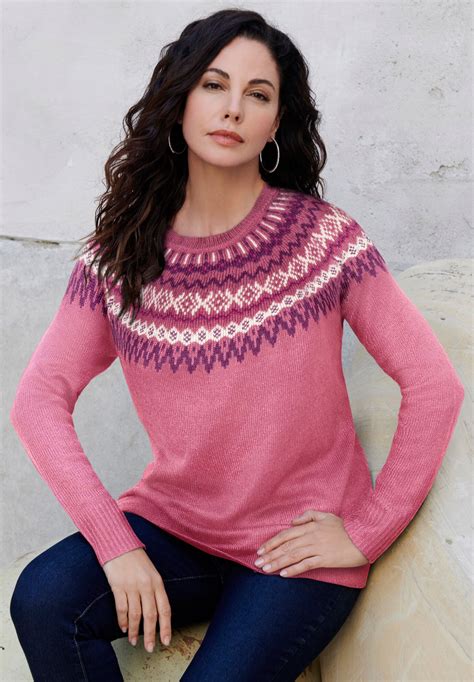 Fair Isle Pullover Sweater Fullbeauty Outlet