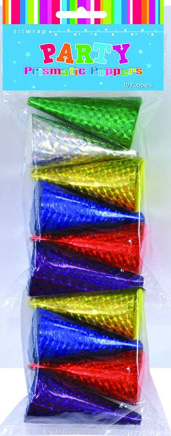 Prismatic Party Poppers 10 Pack — Red Fox Party Supplies