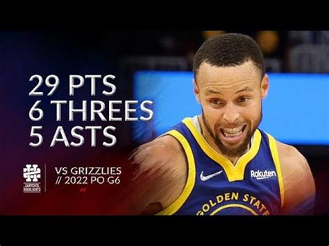 Stephen Curry Pts Threes Asts Vs Grizzlies Po G Youtube