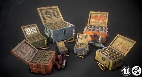 Artstation Ammo Boxes Game Assets