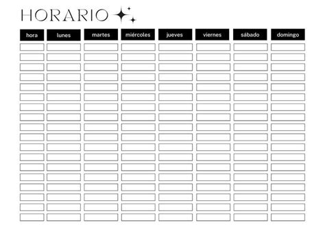 Horario Horario Imprimible Horarios Para Imprimir Horario