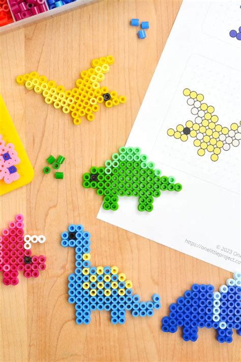 Dinosaur Perler Beads Free Perler Bead Dino Patterns