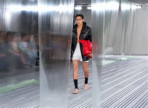 In Prada Ss24 ‘fluid Form Show Translucent Thick Slime Cascades Like