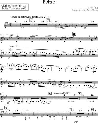 Bolero Op 81 Clarinet In Bb 2clarinet In Eb Sheet Music By Maurice