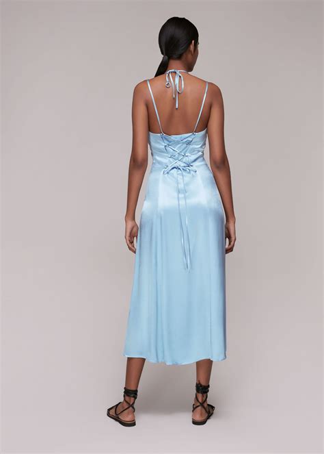 Blue Satin Cami Dress Whistles