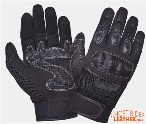 Leather Gloves - Men's - Full Finger - Knuckle Armor - 8324-00-UN