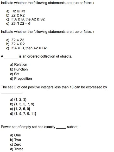 Solved Indicate Whether The Following Statements Are True Or Chegg