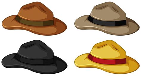 Hats in four different colors 361232 Vector Art at Vecteezy