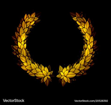 Golden laurel wreath Royalty Free Vector Image