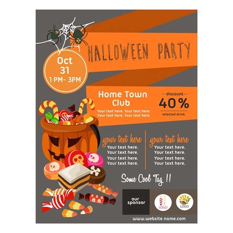 Cartel De Halloween Con Dulces Vector Premium