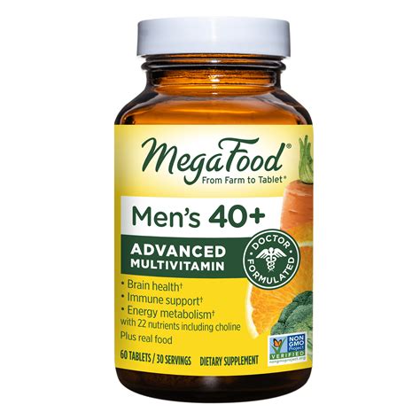 Megafood Multivitamin For Men 40 Energy Heart Brain Health Non Gmo Gluten Free 60