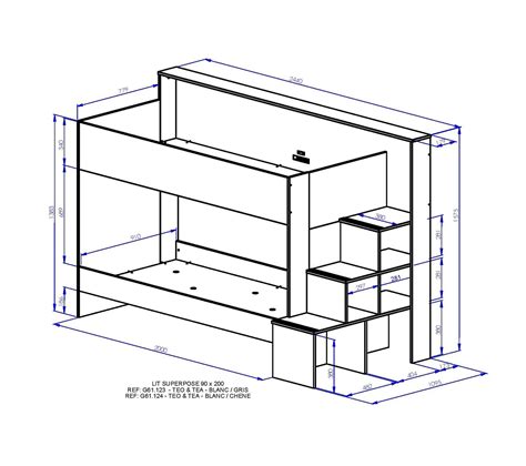 Lit Superpos X Teotea Blanc Et Bois Lit Superpos Mezzanine But