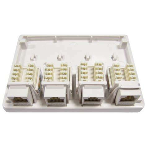 Caja De Superficie De 4 RJ45 Cat 6 UTP Hiper Red