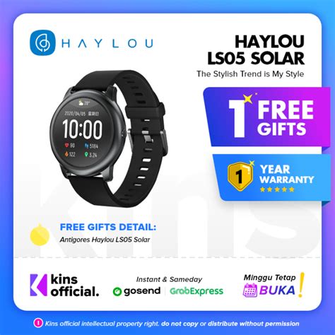 Haylou LS05 Solar TFT Touch Screen Smartwatch IP68 Global Version