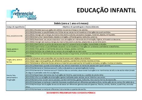 Objetivos De Aprendizagem Educação Infantil - 8