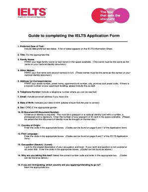 Fillable Online Guide To Completing The IELTS Application Form Fax