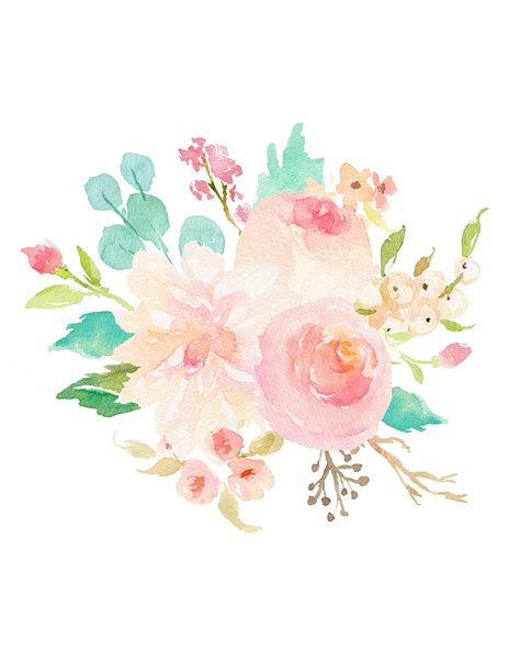 Floral Whimsy Bouquet Ii Print Floral Watercolor Watercolor