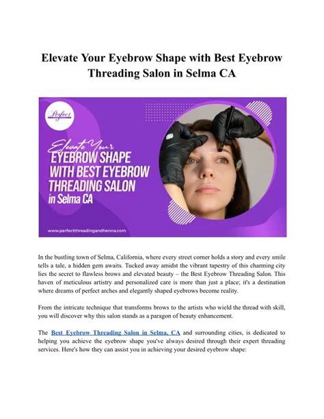 Ppt Elevate Your Eyebrow Shape With Best Eyebrow Threading Salon In Selma Ca Powerpoint