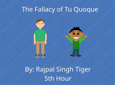 The Fallacy Of Tu Quoque Free Stories Online Create Books For Kids