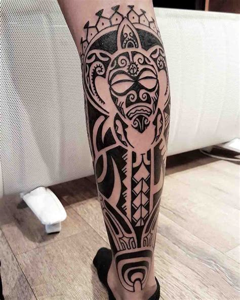 Polynesian Calf Tattoo Best Tattoo Ideas Gallery Tatouages Mollet