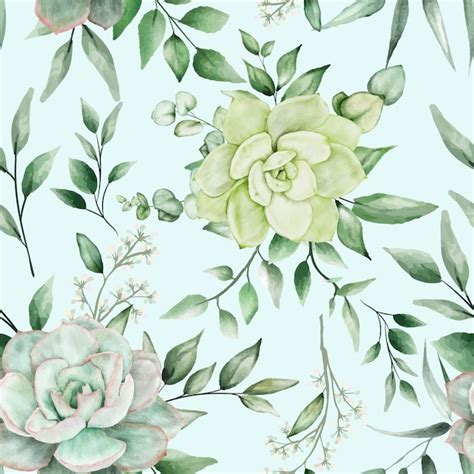 Verde Aquarela Floral Padr O Sem Emenda Design Vetor Gr Tis