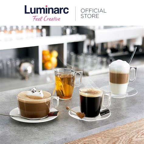 Luminarc Nuevo Heat Resistant Coffee Glass Mug 32CL 2PCS Shopee