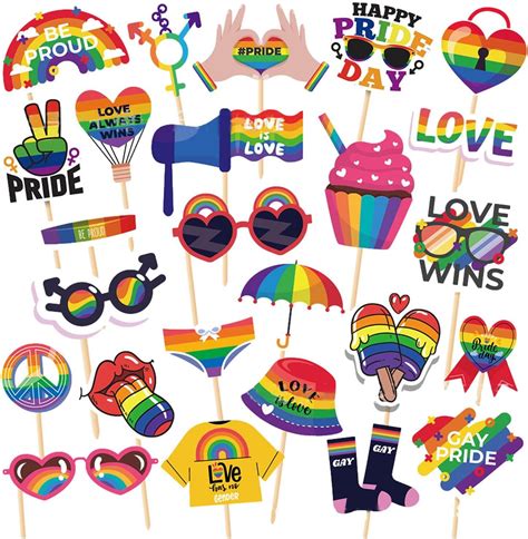 Gay Pride Party Decorations Set LGBTQ Party Photo Booth Props Kit