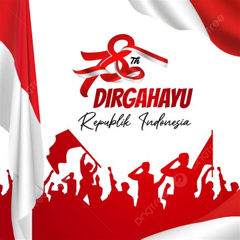 Logo Hut Ri 78 Desain Vektor Ornamen Bendera Merah Dan Putih Logo Hut Ri 78 Bendera Merah Dan