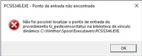 WINT Como resolver a mensagem Não foi possível localizar o ponto de