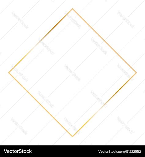 Gold Diamond Frame Outline Thin Rhombus Royalty Free Vector