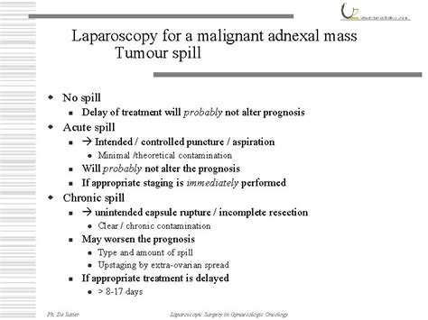 Laparoscopic Surgery In Gynaecologic Oncology The Suspect Adnexal