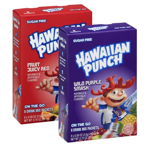 Hawaiian Punch Fruit Juicy Red And Wild Purple Smash On The Go Flavored