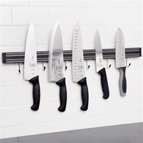 Black Magnetic Knife Holder Strip With Hooks