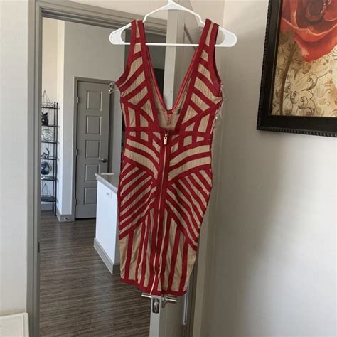 Red And Nude House Of CB Dress Depop