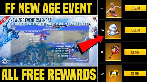 FREE FIRE NEW AGE EVENT NEW AGE EVENT ALL FREE REWARDS FREE FIRE