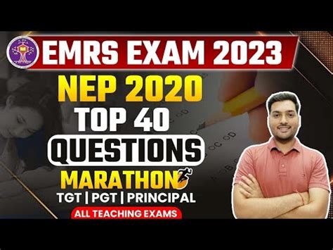 EMRS Top 40 Questions Marathon EMRS Exam 2023 TGT PGT Principal