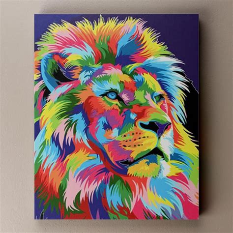 Colorful Abstract Lion Abstract Lion Lion Painting Colorful Lion